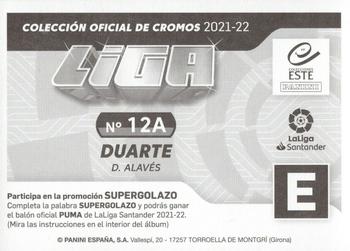2021-22 Panini LaLiga Santander Este Stickers #12A Ruben Duarte Back