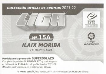 2021-22 Panini LaLiga Santander Este Stickers #15A Ilaix Moriba Back
