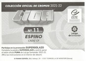 2021-22 Panini LaLiga Santander Este Stickers #11 Alfonso Espino Back