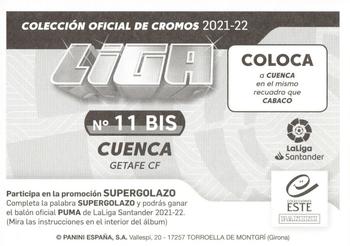 2021-22 Panini LaLiga Santander Este Stickers #11 BIS Cuenca Back