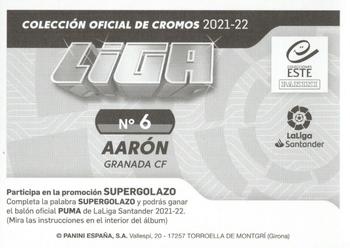 2021-22 Panini LaLiga Santander Este Stickers #6 Aarón Back