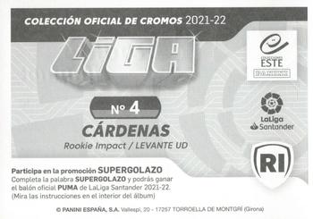 2021-22 Panini LaLiga Santander Este Stickers #4 Cárdenas Back