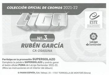 2021-22 Panini LaLiga Santander Este Stickers #3 Rubén García Back