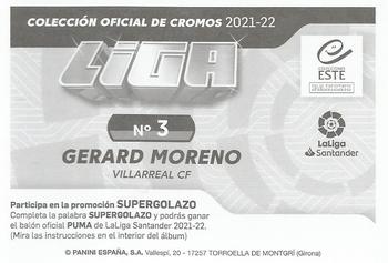 2021-22 Panini LaLiga Santander Este Stickers #3 Gerard Moreno Back