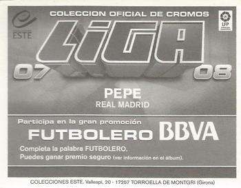 2007-08 Panini Liga Este Stickers #NNO Pepe Back