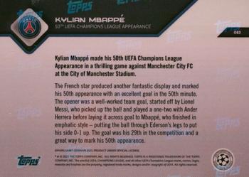 2021-22 Topps Now UEFA Champions League #083 Kylian Mbappé Back