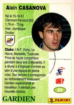 1994 Panini French League #29 Alain Casanova Back