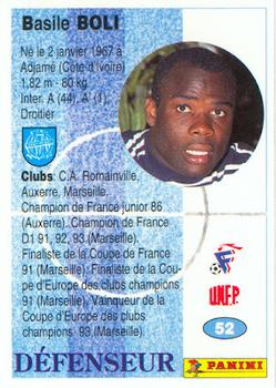 1994 Panini French League #52 Basile Boli Back