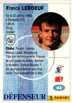 1994 Panini French League #64 Franck Leboeuf Back