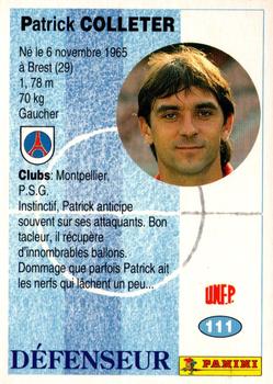 1994 Panini French League #111 Patrick Colleter Back