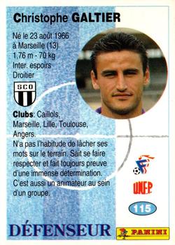 1994 Panini French League #115 Christophe Galtier Back