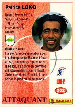 1994 Panini French League #202 Patrice Loko Back