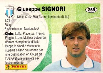 1994 Panini French League #259 Giuseppe Signori Back