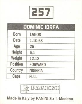 1994-95 Panini Football League 95 #257 Dominic Iorfa Back