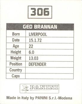1994-95 Panini Football League 95 #306 Ged Brannan Back