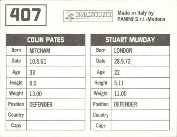 1994-95 Panini Football League 95 #407 Stuart Munday / Colin Pates Back