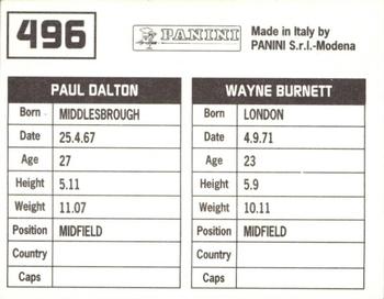 1994-95 Panini Football League 95 #496 Wayne Burnett / Paul Dalton Back