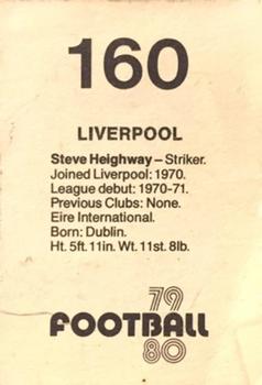 1979-80 Transimage Football Stickers #160 Steve Heighway Back