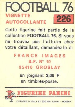 1975-76 Panini Football 76 (France) #226 Badge Back