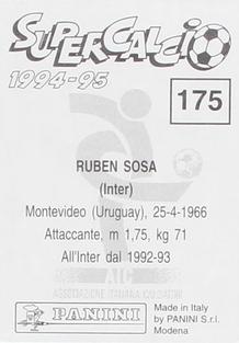 1994-95 Panini Supercalcio Stickers #175 Ruben Sosa Back