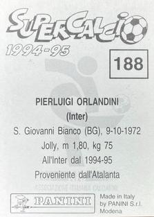 1994-95 Panini Supercalcio Stickers #188 Pierluigi Orlandini Back
