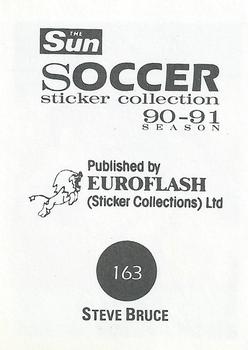 1990-91 The Sun Soccer Stickers #163 Steve Bruce Back