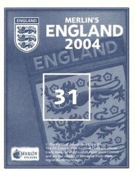2004 Merlin England #31 Darius Vassell Back
