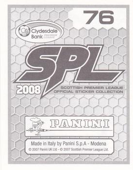 2008 Panini SPL Stickers #76 Scott Brown Back