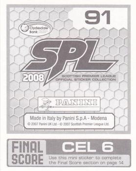 2008 Panini SPL Stickers #91 Derek Riordan Back