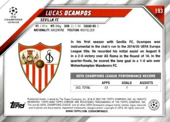 2021-22 Topps Chrome UEFA Champions League #193 Lucas Ocampos Back