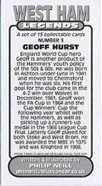2015 Philip Neill West Ham Legends #3 Geoff Hurst Back