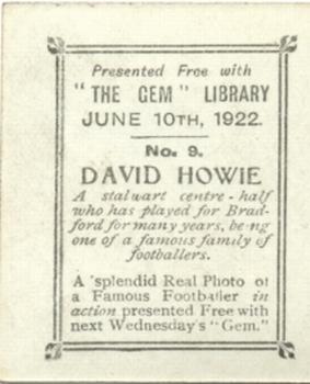 1922 The Gem Library Special Action Photos #9 David Howie Back