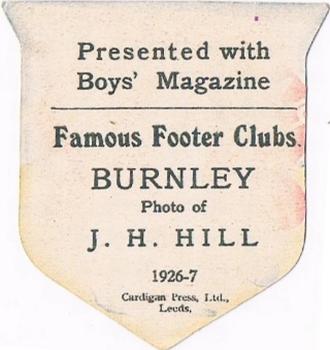 1926-27 Boys' Magazine Famous Footer Clubs #NNO Jack Hill Back
