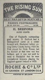 1927 Roche & Co. Ltd The Rising Sun Famous Footballers #26 Harry Bedford Back
