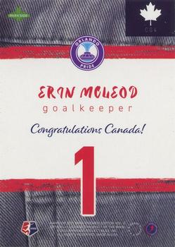 2021 Parkside NWSL Premier Edition - Canadian Gold #CG4 Erin McLeod Back