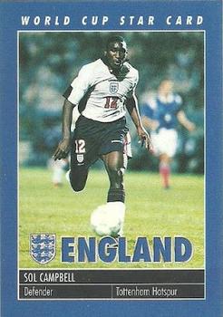1998 Carlton Books England World Cup Star Card #NNO Sol Campbell Front