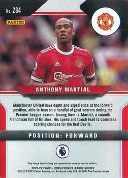 2021-22 Panini Prizm Premier League #284 Anthony Martial Back