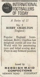 1965-66 Reddish Maid International Footballers of Today #3 Bobby Charlton Back