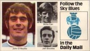 1970 Daily Mail 1st Division Wallchart #NNO John O'Rourke, Jeff Blockley, Willie Carr Front