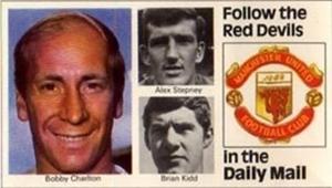 1970 Daily Mail 1st Division Wallchart #NNO Bobby Charlton, Brian Kidd, Alex Stepney Front