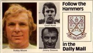 1970 Daily Mail 1st Division Wallchart #NNO Geoff Hurst, Bobby Moore, Billy Bonds Front