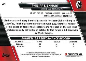 2021-22 Topps Chrome Bundesliga #43 Philipp Lienhart Back