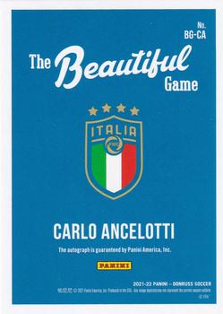 2021-22 Donruss - Beautiful Game Autographs #BG-CA Carlo Ancelotti Back