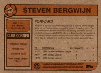 2022 Topps Living UEFA Champions League #435 Steven Bergwijn Back