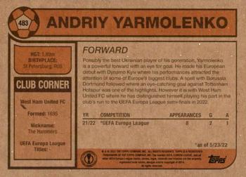 2022 Topps Living UEFA Champions League #483 Andriy Yarmolenko Back