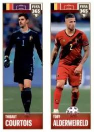 2022 Panini FIFA 365 The Golden World of Football #349a / 349b Thibaut Courtois / Toby Alderweireld Front