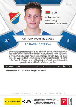 2021-22 SportZoo Fortuna:Liga #233 Artem Kontsevoy Back