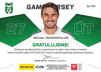 2021-22 SportZoo Fortuna:Liga - Game Jersey #GJ-PA Michal Papadopulos Back