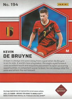 2021-22 Panini Mosaic Road to FIFA World Cup #194 Kevin De Bruyne Back