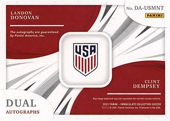 2021 Panini Immaculate Collection - Immaculate Dual Autographs Ruby #DA-USMNT Clint Dempsey / Landon Donovan Back